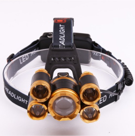 Style: 5 heads, Plug type: US - Head Torch with 3 or 5 Leds