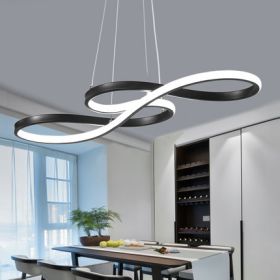 Light Source Power: 120x50cm Black, Light Color: White Light - Led Dining Room Chandelier Simple And Modern Furnishings Chandelier Creative Personaliz