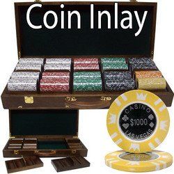 500 Ct Walnut Set Custom Pack - Coin Inlay 15 Gram Chips