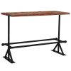 Bar Table Solid Reclaimed Wood Multicolor 59.1"x27.6"x42.1"