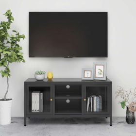 TV Stand Anthracite 41.3"x13.8"x20.5" Steel and Glass