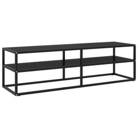 TV Stand Black with Black Glass 55.1"x15.7"x15.7"