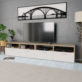 TV Stands 2 pcs Engineered Wood 37.4"x13.8"x14.2" Oak and White