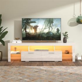 FashionTVstandTVcabinet,EntertainmentCenter,TVstationTV console,media console,with LEDlight belt,light belt remote control,toughenedglassshelf