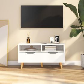 TV Stand High Gloss White 35.4"x15.7"x19.1" Engineered Wood