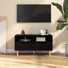 TV Stand Black 35.4"x15.7"x19.1" Engineered Wood