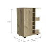 Bartlet 2-Shelf 6-Bottle Bar Cart with Division Light Oak