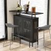 4-Tier Liquor Bar Table with 6 Glass Holders and Metal Footrest