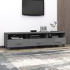 TV Stand HAMAR Dark Gray 62.2"x15.7"x15.7" Solid Wood Pine