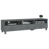 TV Stand HAMAR Dark Gray 62.2"x15.7"x15.7" Solid Wood Pine