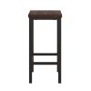 3-Piece Bar High Bar Set with Stools; Espresso