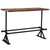 Bar Table Solid Reclaimed Wood Multicolor 59.1"x27.6"x42.1"