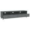 TV Stand HAMAR Dark Gray 62.2"x15.7"x15.7" Solid Wood Pine