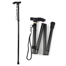 Walking Cane Aluminum Alloy Walking Stick Adjustable Folding Travel Hiking Stick