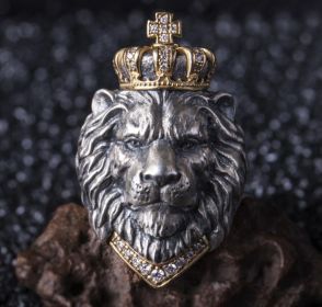 Vintage lion ring (Color: SILVER)