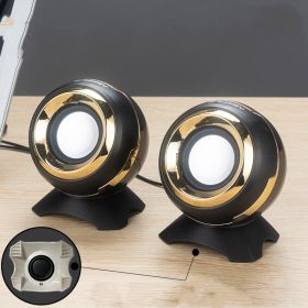 Laptop Computer Stereo Desktop Desktop Mini Multimedia Speaker Office Home (Option: Black and gold)