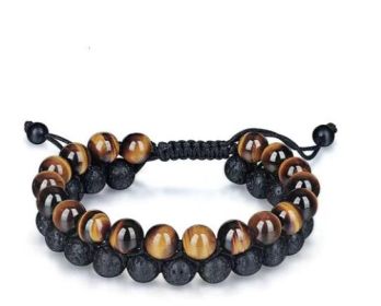 Tiger's Eye & Lava Stone Bracelet (Option: 1style)