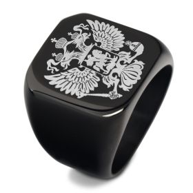 Stainless steel men's ring (Option: Gun Black-10 number)