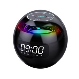 New Portable Wireless Alarm Clock Bluetooth Speaker (Option: Black-USB)