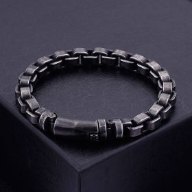 Fashion Titanium Steel Bracelet Casting Personality Trendy Men's Bracelet (Option: Dark Grey-22cm)