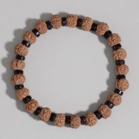 Amazon New Product European And American Style Agate Beaded Bracelet Volcanic Stone Prayer Bracelet (Color: Brown)