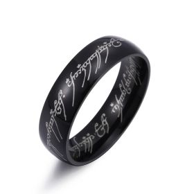 Titanium Steel Ring Men's Ring Ring (Option: Black-Number 12)