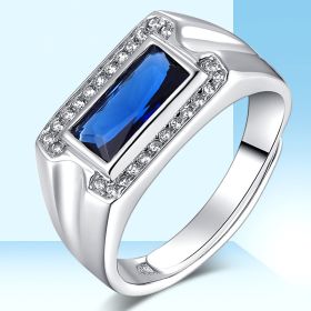 S925 Sterling Silver Jewelry Kyanite Ring Ring (Option: Silver-One size)