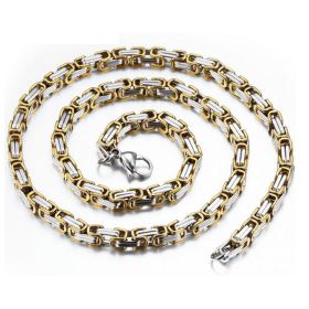 Stainless steel punk Necklace (Color: Gold)