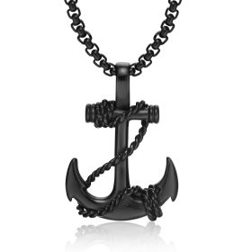 Individual Cross Titanium Steel Necklace (Color: Black)