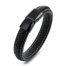 Black titanium steel bracelet (Color: Black)