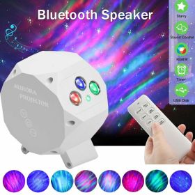 LED Aurora Galaxy Starry Sky Night Lights Star Projector Lamp Bluetooth Speaker (Option: 120V)