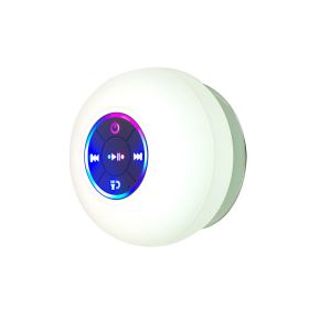 Big Suction Cup Waterproof Bluetooth Speaker LED Light Emitting (Option: White-USB)