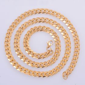 Stainless steel six-sided grinding keel chain (Option: Gold-3.6mm 70cm)