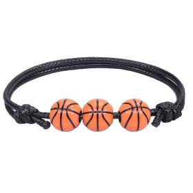 Sports Theme Charm Bracelets; Basketball Football Baseball Volleyball Bracelet Adjustable Inspirational Sports Beads Ball Bracelet With Charm For Teen (size: Basketball)