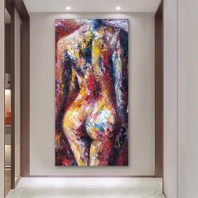 Handmade Oil Painting Canvas Wall Art Decoration Modern Female Nude Human Body Living Room Hallway Bedroom Luxurious Decorative Painting (size: 70x140cm)