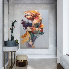 Hand Painted Oil Painting Abstract Portrait Wall Art Hand painted-Man Knife Oil Paintings On Canvas-Hand Made-For Home Decoration (size: 60x90cm)