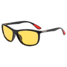 Fashion polarized sunglasses for men and women cross-border cycling glasses UV resistant leisure sports sunglasses (Colour: Black framed yellow tablet)