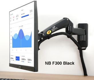 F300 F150 Gas Spring 24-35 inch LED TV Wall Mount Monitor Holder Ergonomic Mount Arm Max. VESA 100*100mm Loading 3-12kgs (Color: F300-Black, Ships From: China)