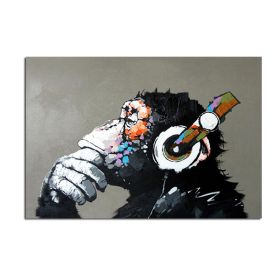 Handmade Abstract Oil Painting Top Selling Wall Art Modern Minimalist Gorilla Picture Canvas Home Decor For Living Room Bedroom No Frame (size: 50X70cm)