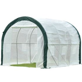 Topline Outdoor Garden Greenhouse with Zipper Openings (Color: White)