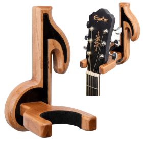 Guitar Holder Wall Mount Ash Wood Wooden Guitar Hanger Hook Stand Rack Guitar Hanger for Electric Classic Acoustic and Bass Guitar Musical Instruments (Brand: Teslyar)