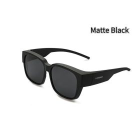 Fit Over Glasses Sunglasses For Men & Women Polarized Lens 100% UV Protection (Color: Matte Black)