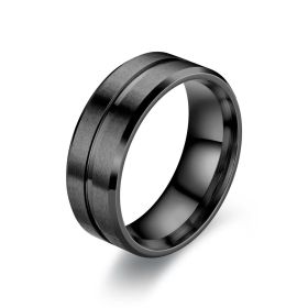 Black titanium steel ring (Option: Number 7-Black)